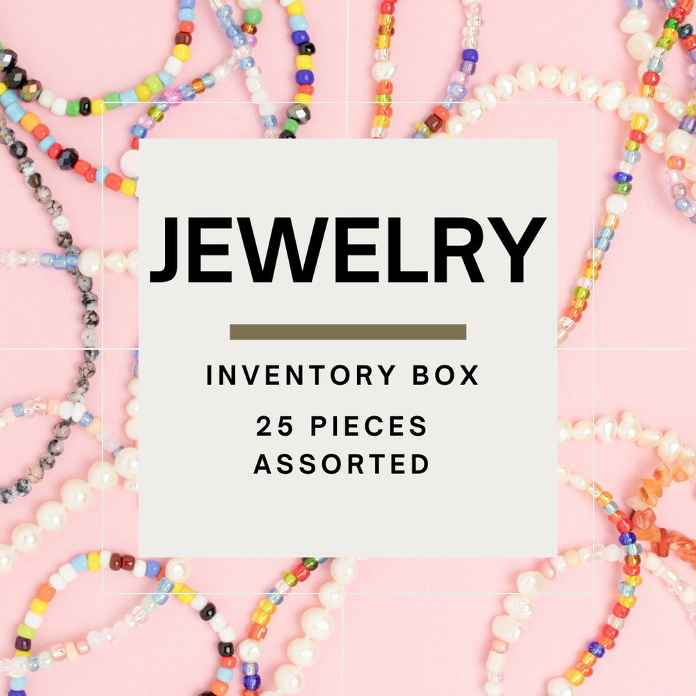 Bulk Jewelry Inventory Box - 25 Pieces Assorted Wearable Jewelry